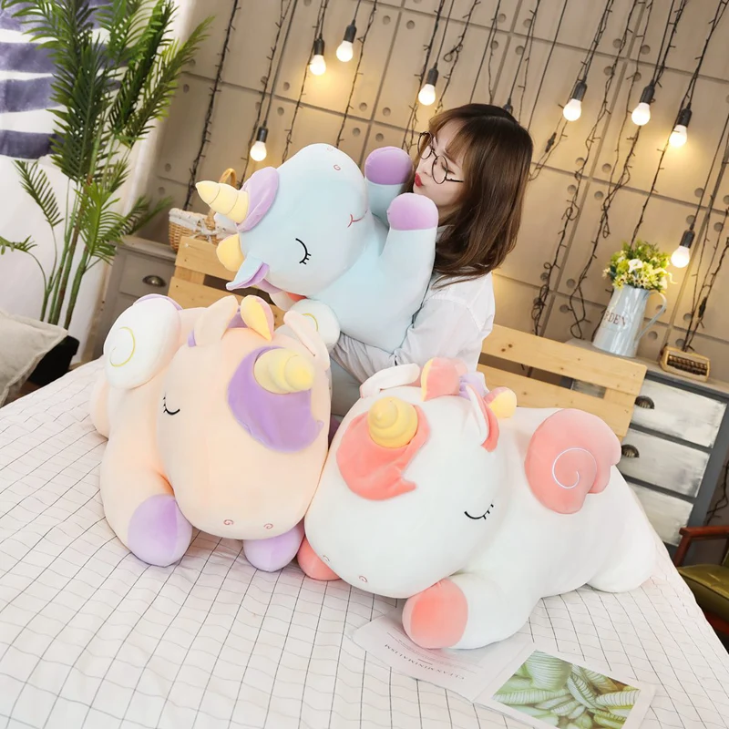 New Arrival Large Unicorn Plush Toys Cute Blue Yellow White Horse Soft Doll Stuffed Animal Big Toys For Children Birthday Gift - Image 3
