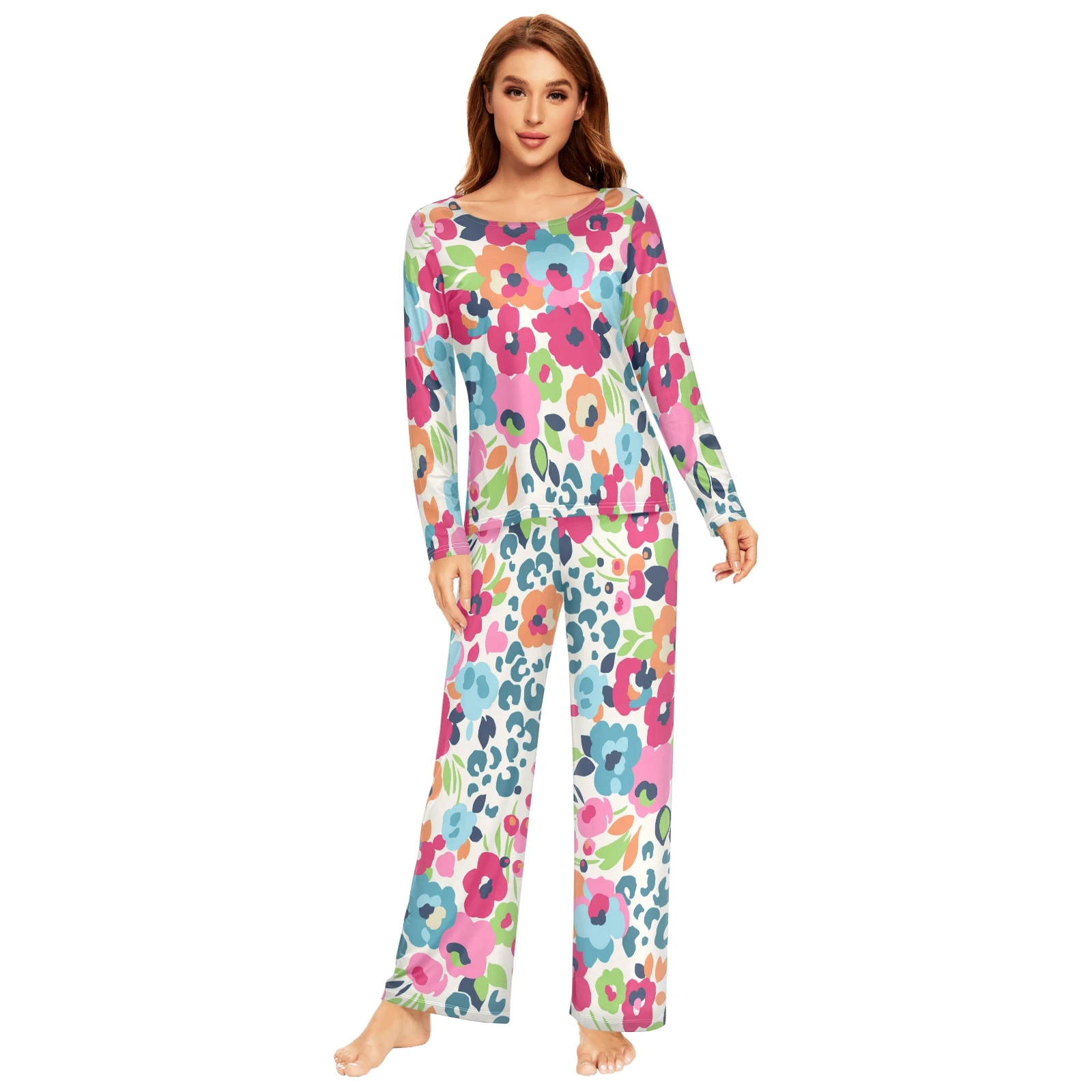 Spring&Autumn Sleepwear Women's 2 Pieces Pajamas Set Sexy Leopard Homewear Lounge Clothes Warm Pyjama Pijama Femme - Image 19