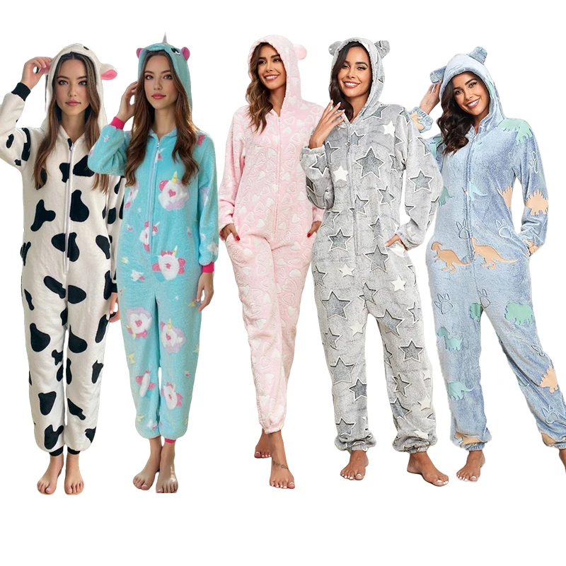 Girls Home Clothes Pajamas Black Adult Onesie Home Clothes Woman - Image 2