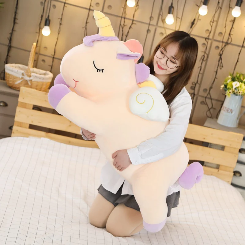 New Arrival Large Unicorn Plush Toys Cute Blue Yellow White Horse Soft Doll Stuffed Animal Big Toys For Children Birthday Gift - Image 5