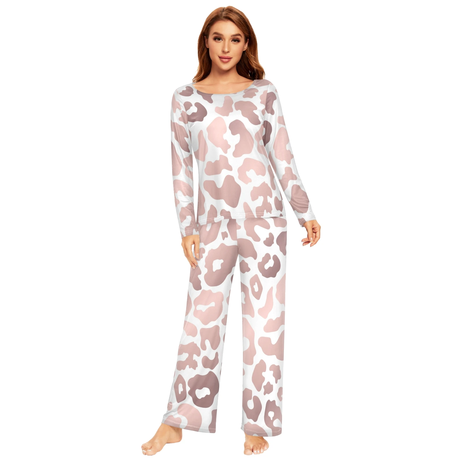 Spring&Autumn Sleepwear Women's 2 Pieces Pajamas Set Sexy Leopard Homewear Lounge Clothes Warm Pyjama Pijama Femme - Image 17