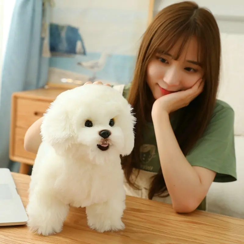 High Quality Simulation Bichon Frise Dog Plush toy Stuffed Korea Lifelike Pomeranian Dog puppy Toys Home Decor Kids brithday - Image 2
