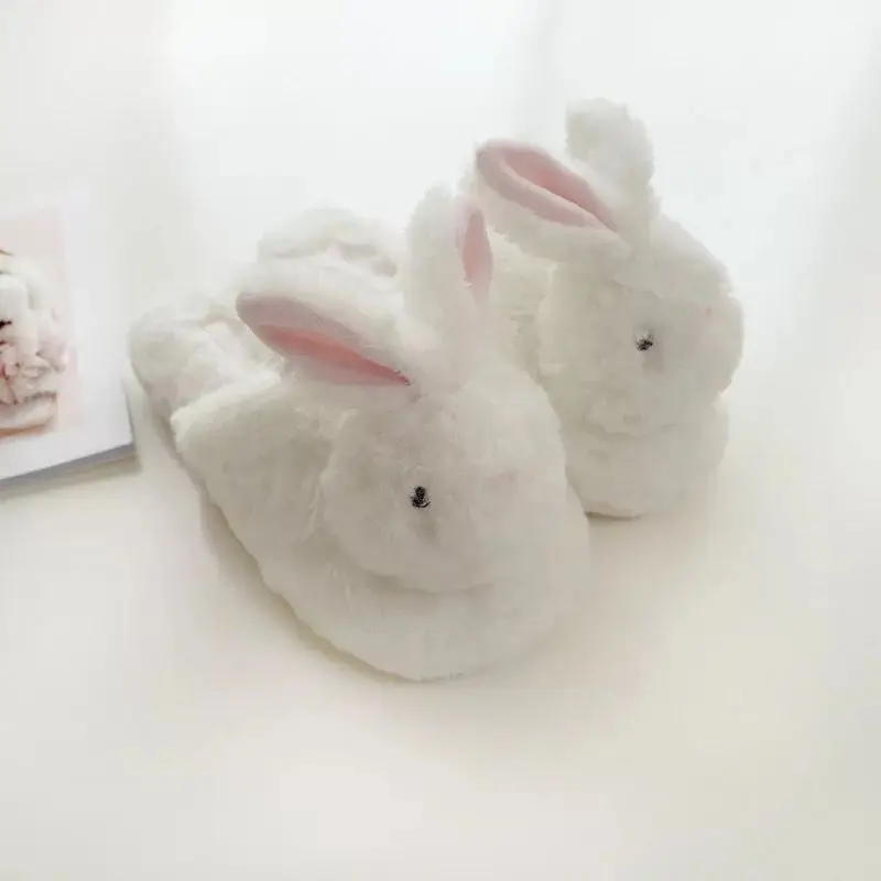 Cute White Bunny Home Shoes Cute Bunny Slippers Indoor Home Warm and Comfortable Floor Slippers - Image 2