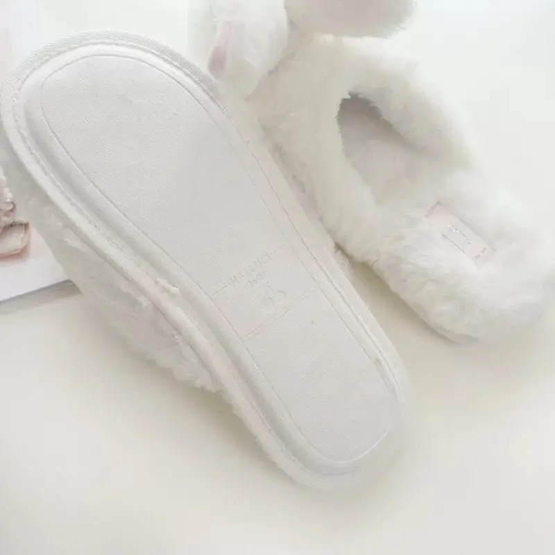 Cute White Bunny Home Shoes Cute Bunny Slippers Indoor Home Warm and Comfortable Floor Slippers - Image 4