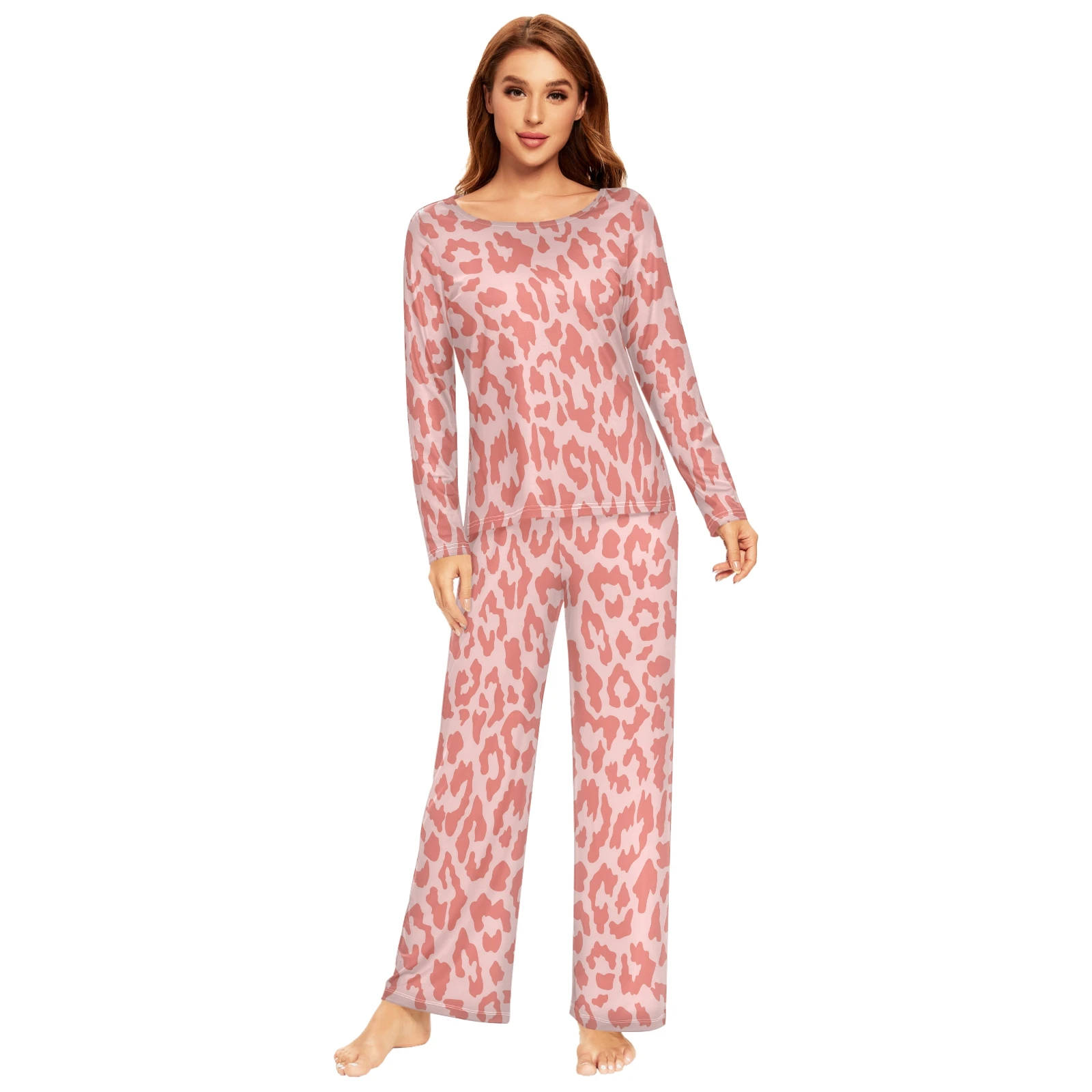 Spring&Autumn Sleepwear Women's 2 Pieces Pajamas Set Sexy Leopard Homewear Lounge Clothes Warm Pyjama Pijama Femme - Image 20