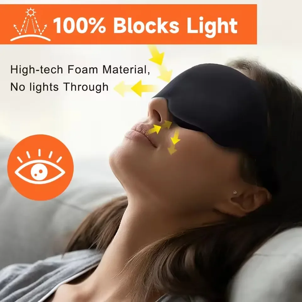 Sleep Eye Mask Weighted for Side Sleeper Men Women 3D Contoured Sleeping Mask No Eye Pressure 100% Blockout Soft Comfortable Eye - Image 2