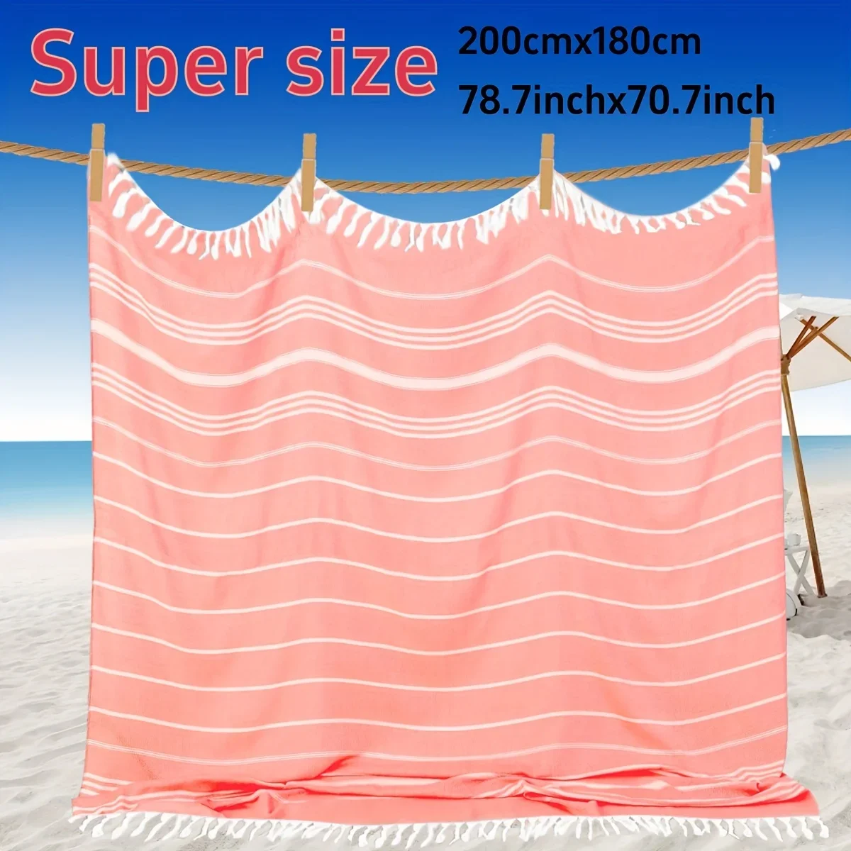 Giant Turkish Towel Extra Large Bohemian Blanket Quick Dry Sand Resistant Soft Thin Compact Adult Outdoor Beach Daily Use Gear - Image 10