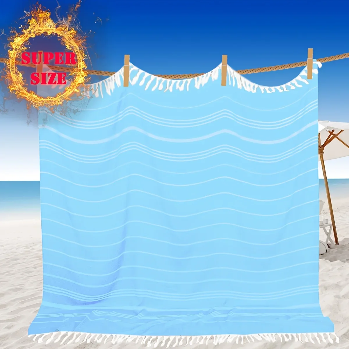 Giant Turkish Towel Extra Large Bohemian Blanket Quick Dry Sand Resistant Soft Thin Compact Adult Outdoor Beach Daily Use Gear - Image 8