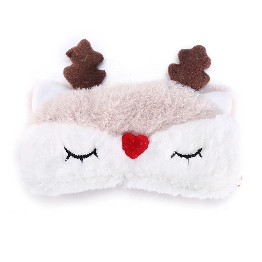 Sleeping Eye Mask 5 Colors Cute Animal Eye Cover Sleeping Mask Christmas Deer Winter Carton Nap Eye Shade Mask - Image 8