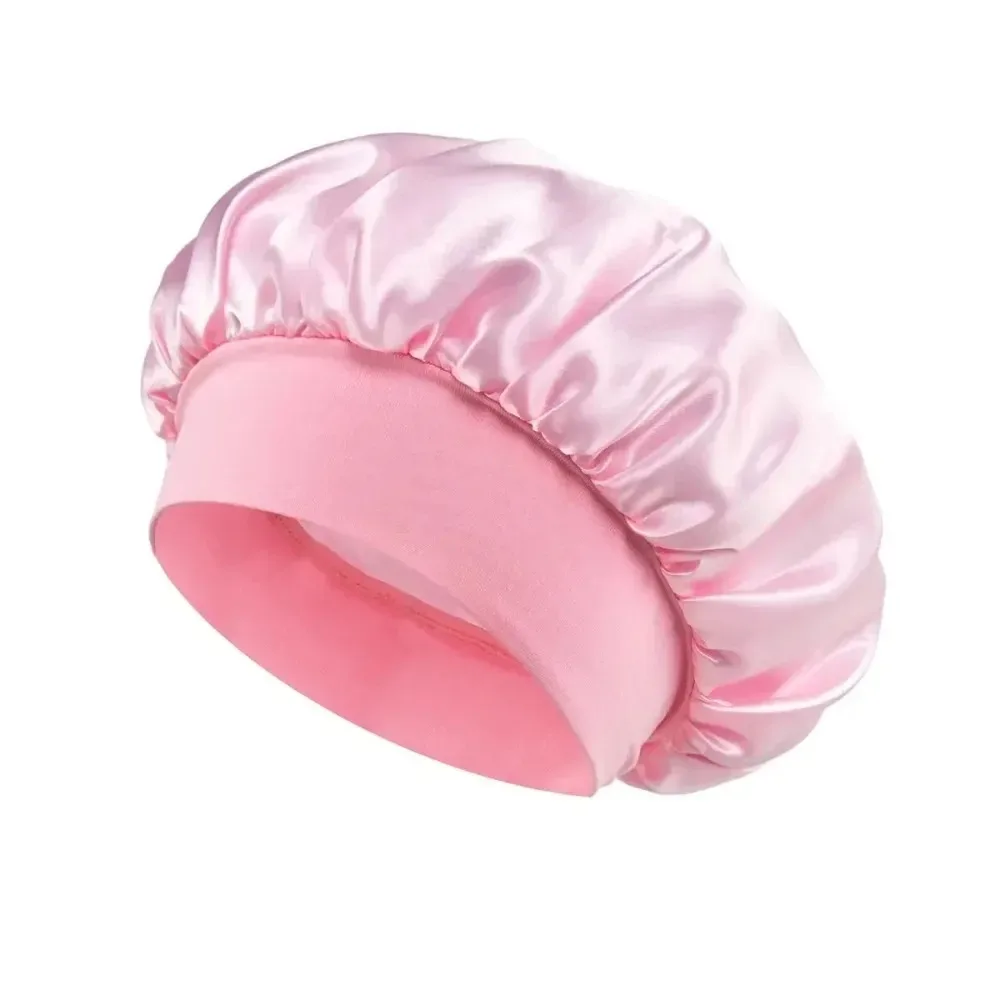 1pcs Soft Silk Satin Lined Bonnet Large Satin Hair Bonnet Household Sleep Shower Cap Hair Wrap Cover for Long Hair Salon Tool - Image 6