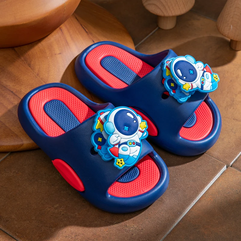 Cute Spaceman Slippers With Rotating Charms Lightweight Thick Sole Breathable Soft Sole Open Toe Slip On Children's Sandals - Image 7