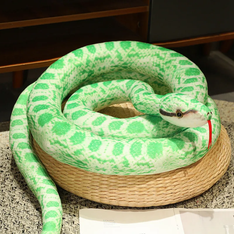 Hot Simulated Long Snakes Plush Toy Giant Lifelike Python Stuffed Snake Plushie Children Boys Funny Birthday Gift Home Decora - Image 12