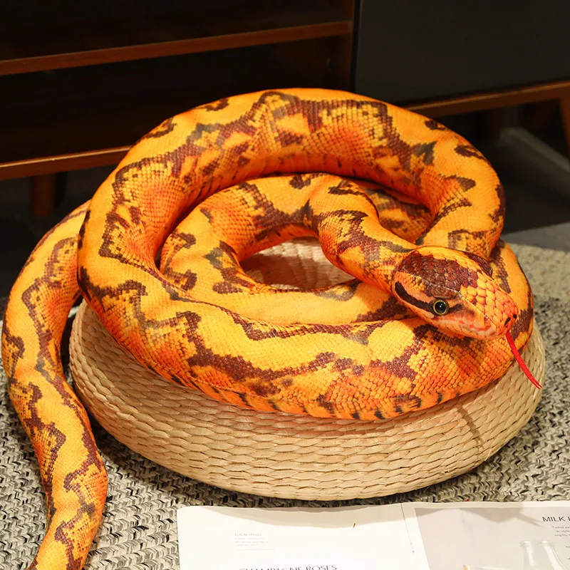 Hot Simulated Long Snakes Plush Toy Giant Lifelike Python Stuffed Snake Plushie Children Boys Funny Birthday Gift Home Decora - Image 14
