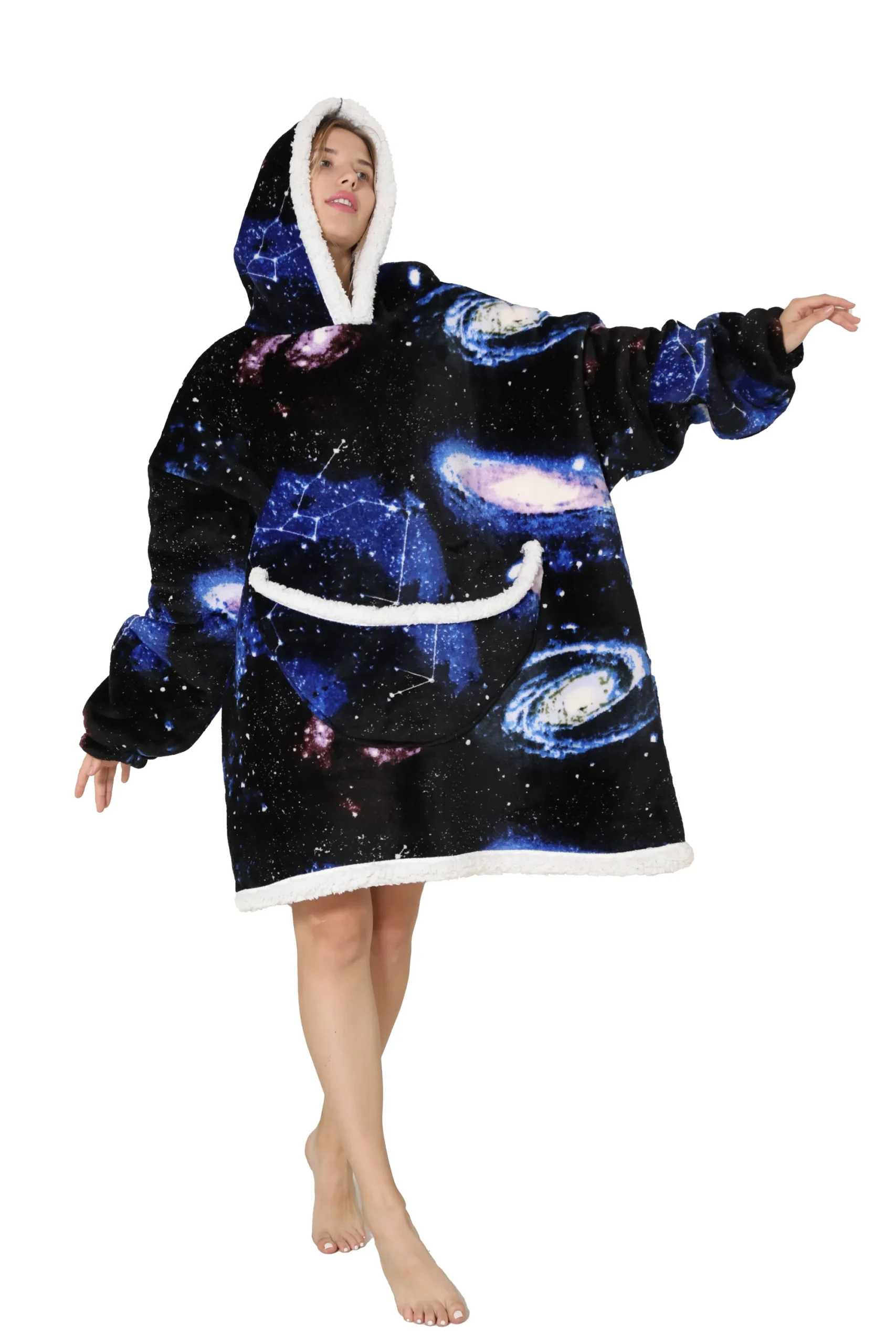 Oversized Wearable Hoodie Warm Flannel Sherpa Blanket Hoodie for Winter Men Women Pullover TV Sweatshirt - Image 12