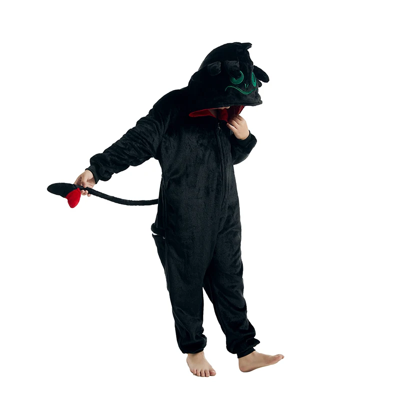 Kids Children Pajamas Toothless how to train your dragon Onesies Girls Boys Animal Cartoon Cosplay Costumes For Halloween - Image 4