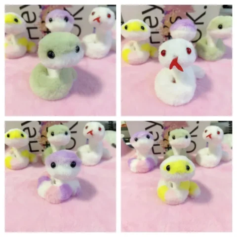 2025 Colorful Snake Lucky Charm Cute Snake Plush Toy Stuffed Animals Ornament Doll Valentine's Day Gift for Girlfriend Kids