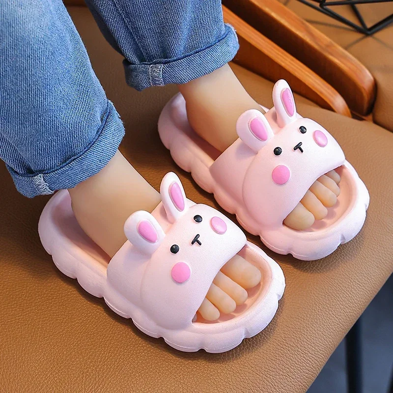 Children's Slippers Kids Summer Girls Cartoon Bunny Non-Slip Soft Soles For Children Indoor Home Boys Toddler Baby Sandals - Image 4