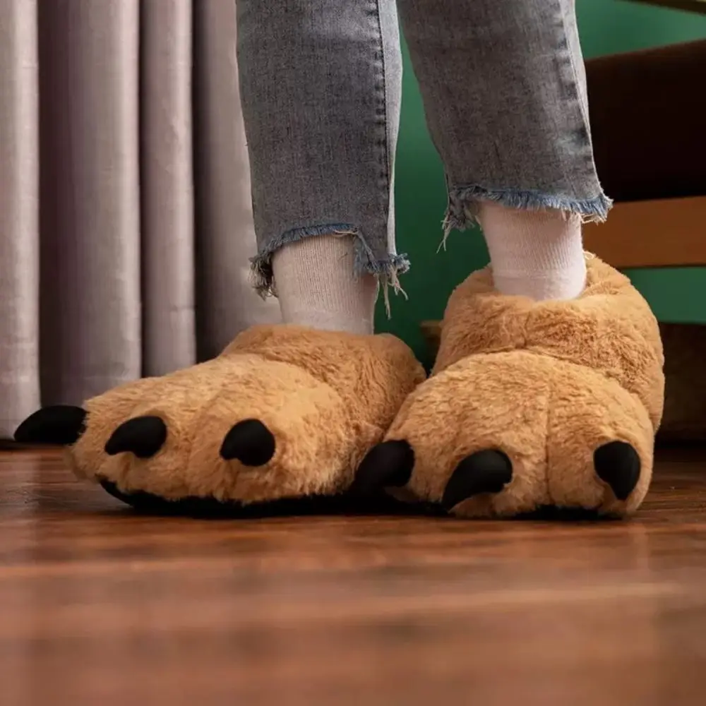 Cartoon Winter Tiger Claw Slippers – Large Furry Cosplay Home Shoes Cartoon Tiger Claw Slippers - Image 4