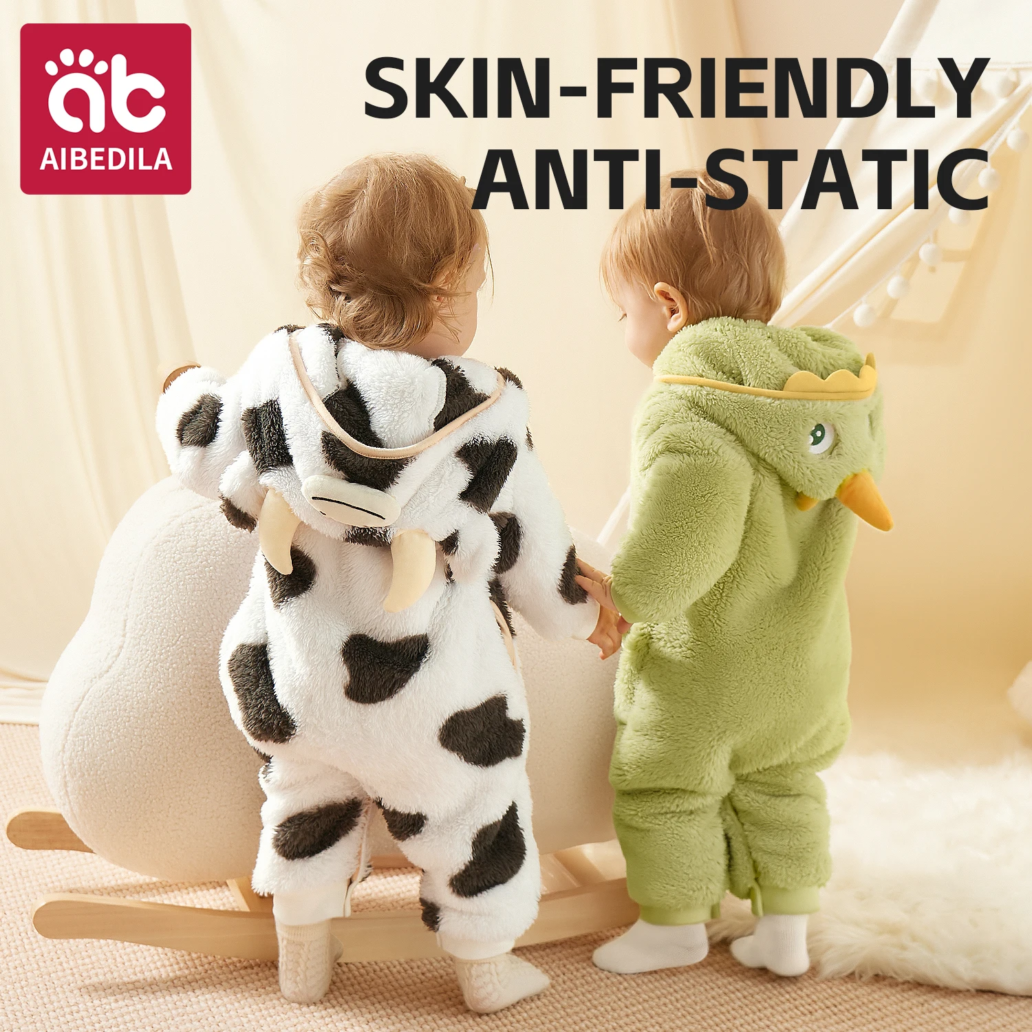 Baby Animal Costume Pajamas - Cute Cartoon Zipper Jumpsuit for Newborn Boys Girls Winter Warm Infant Romper Sleepwear 1-3Y - Image 2