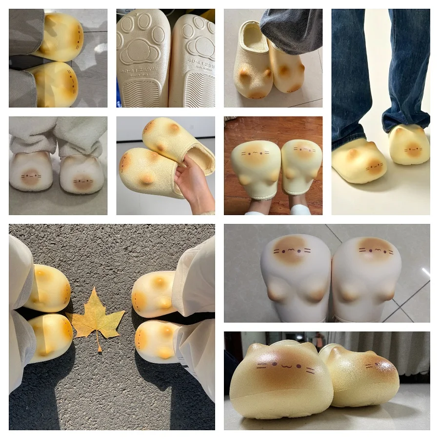 New winter warm bottom cats paws slipper - Image 6