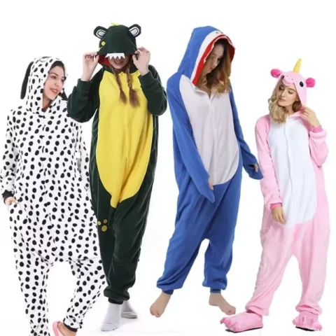 Cartoon One-piece Pajamas Men's and Women's Flannel Animal One-piece Pajamas Cosplay Clothing Clothing Home Clothing
