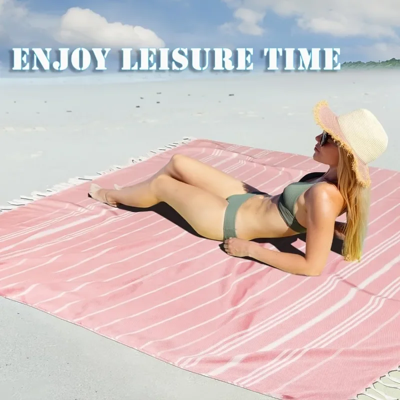 Giant Turkish Towel Extra Large Bohemian Blanket Quick Dry Sand Resistant Soft Thin Compact Adult Outdoor Beach Daily Use Gear - Image 6