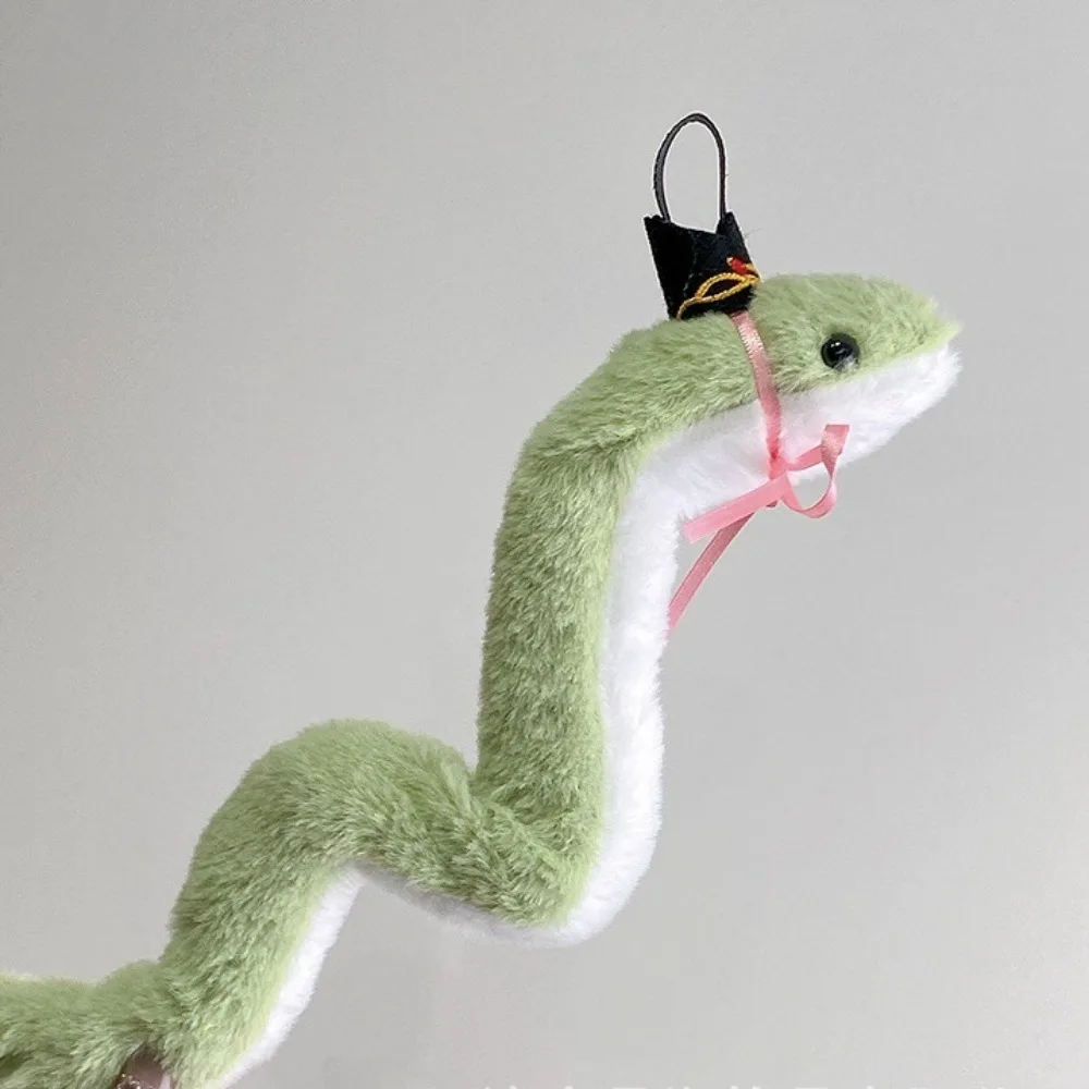 Plush Year of The Snake Plush Toy Little Snake Wrap Around Arm Snake Stuffed Plush Doll Comfort Cartoon Green Snake Animal Doll - Image 9