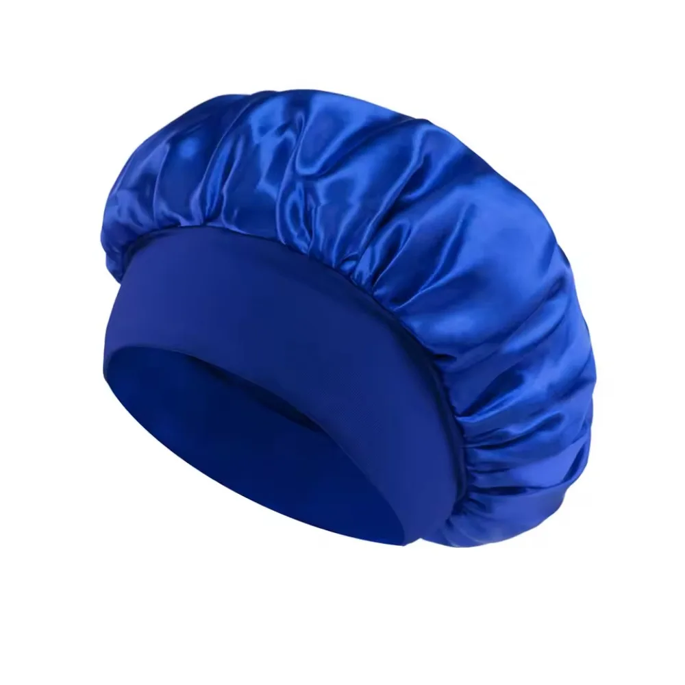 1pcs Soft Silk Satin Lined Bonnet Large Satin Hair Bonnet Household Sleep Shower Cap Hair Wrap Cover for Long Hair Salon Tool - Image 4