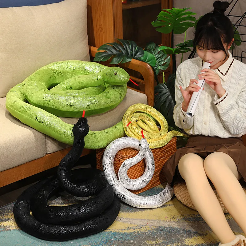 4 Colors Simulation Snakes Plush Toy Giant Long Snake Stuffed Animal Plushie Funny Tricky Friends Halloween Gift - Image 4