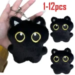 1-12pcs Black Cat Plush Toy