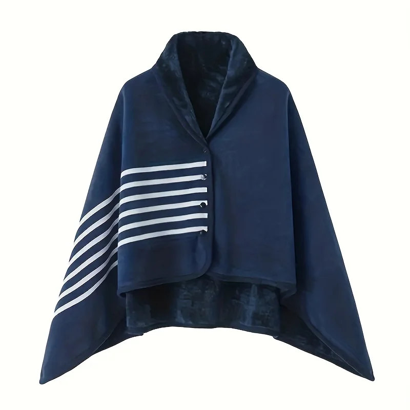 1pc Wearable Blankets Shawl Blanket Flannel Lazy Casual Office Blanket - Image 7