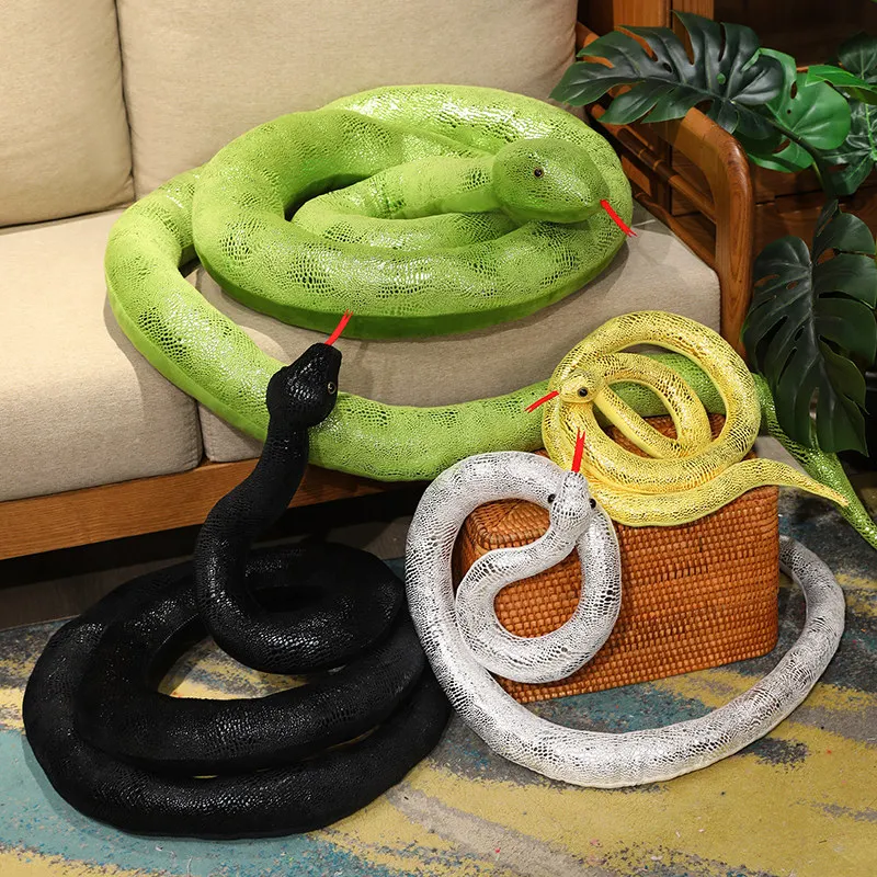 4 Colors Simulation Snakes Plush Toy Giant Long Snake Stuffed Animal Plushie Funny Tricky Friends Halloween Gift - Image 5