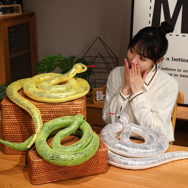 4 Colors Simulation Snakes Plush Toy Giant Long Snake Stuffed Animal Plushie Funny Tricky Friends Halloween Gift - Image 3