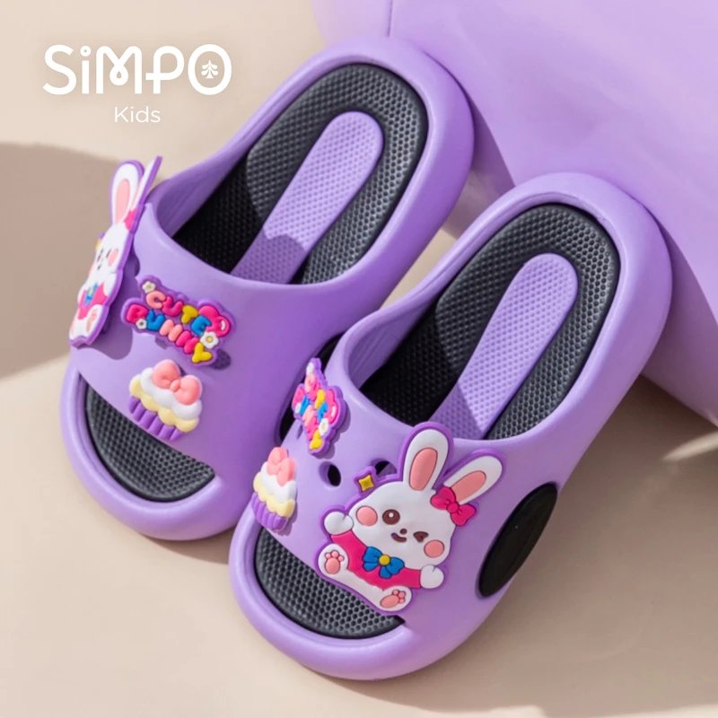 Cute Bunny Children's Home Slippers Girls' Summer Footwear Beach Sandals For Kids Thick Sole Soft Non-slip Home Bathroom Shoes - Image 2