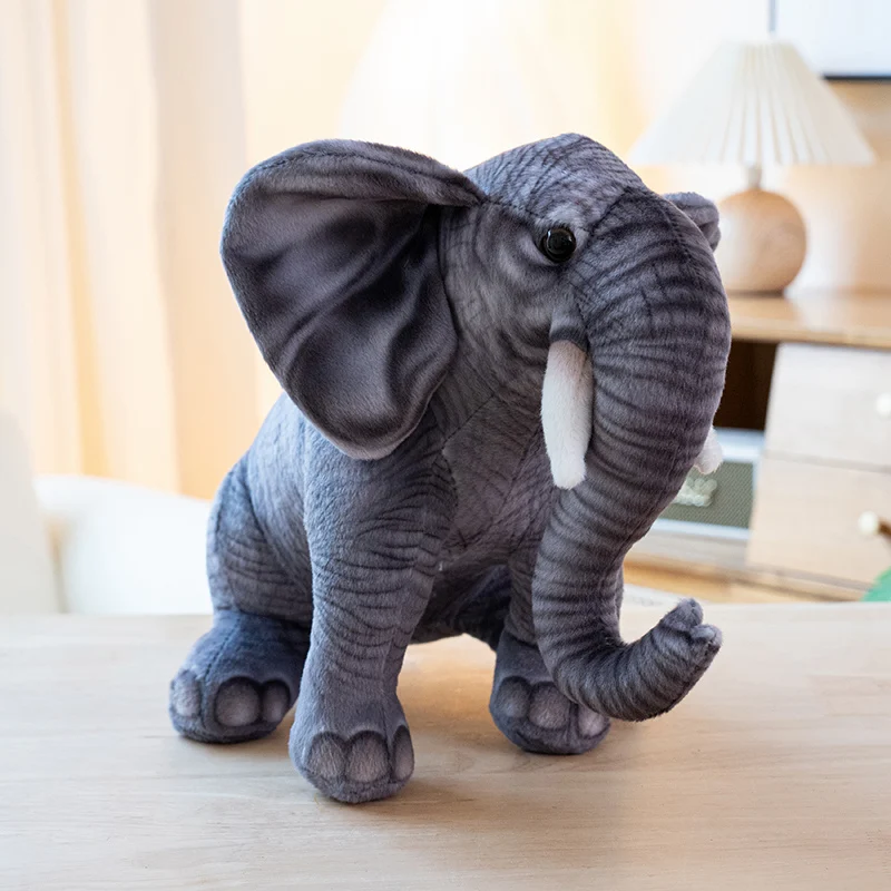 30cm Realistic Looking Stuffed Animal Elephant Hippo Rhino Plushies Soft Toys Zoo Souvenir Plush Toy Boy Birthday Gift - Image 10