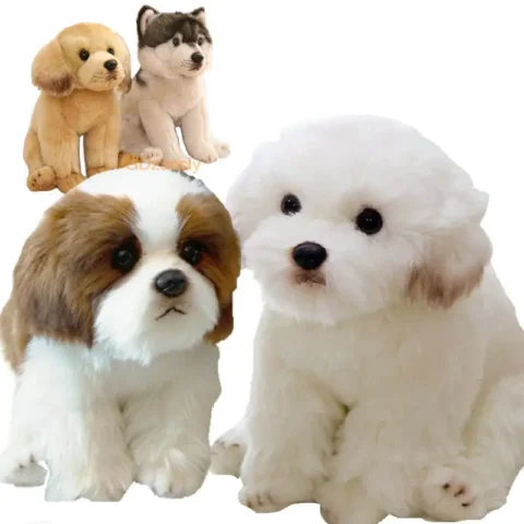 Simulation Maltese Dog Plush Toy Stuffed Animals High Quality Realistic French Bulldog German Shepherd Pug Pet Puppy Doll Toys