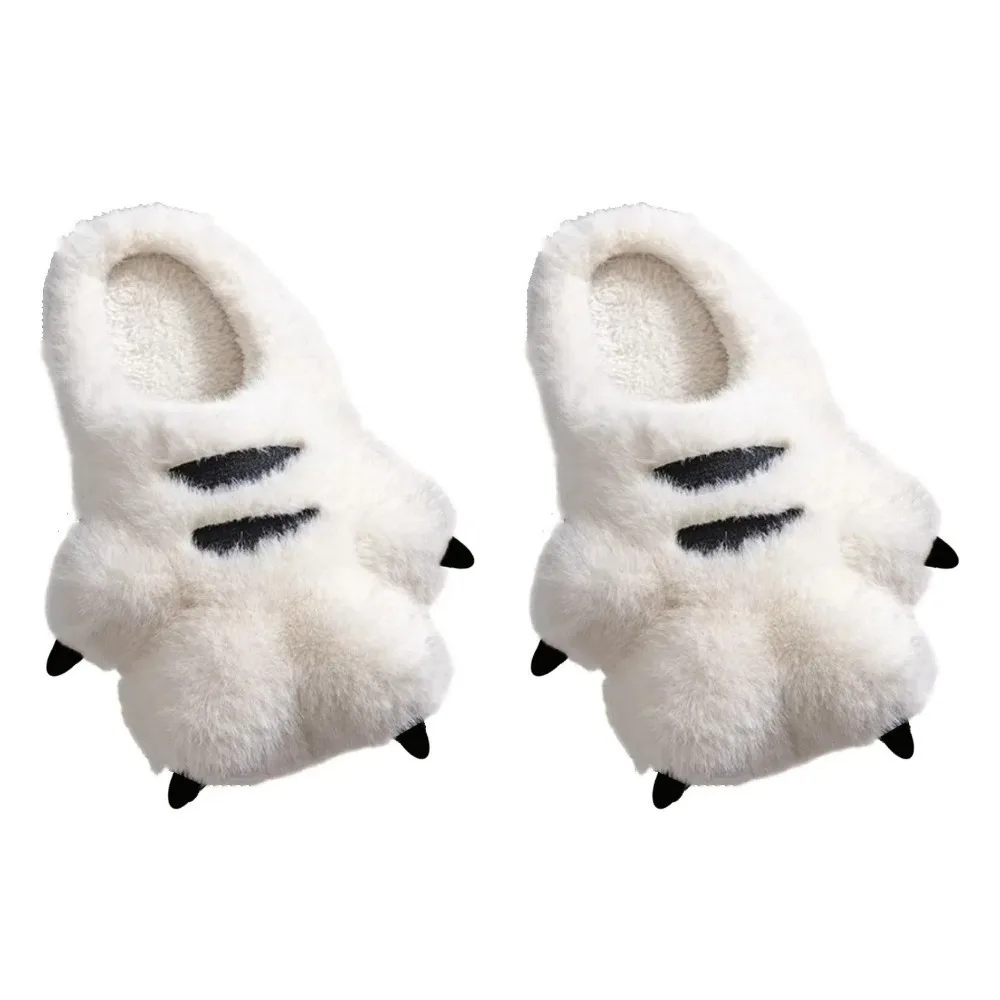 Cartoon Tiger Claw Plush Slippers | Warm Anti-Slip Bear Paw House Shoes - Image 8