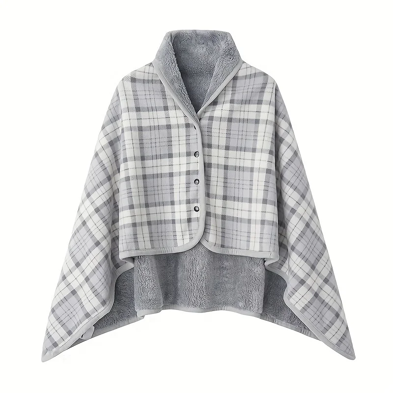 1pc Wearable Blankets Shawl Blanket Flannel Lazy Casual Office Blanket - Image 12