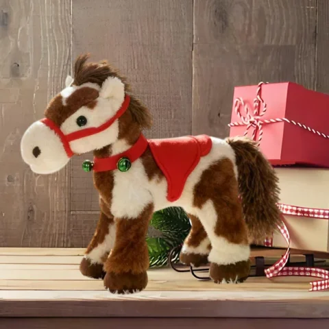 Spotted Electric Plush Horse, Interactive Walking Pony With Sound, Realistic Head Wagging & Tail Movement, Adorable Soft Plushie