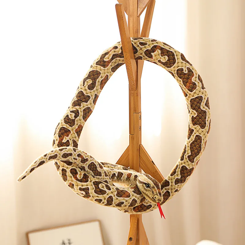 2M/3M Real Life Snake Plush Toy Giant Piebald Snake Stuffed Long Snake Plush Brown Yellow Green Creative Decor Gift - Image 6