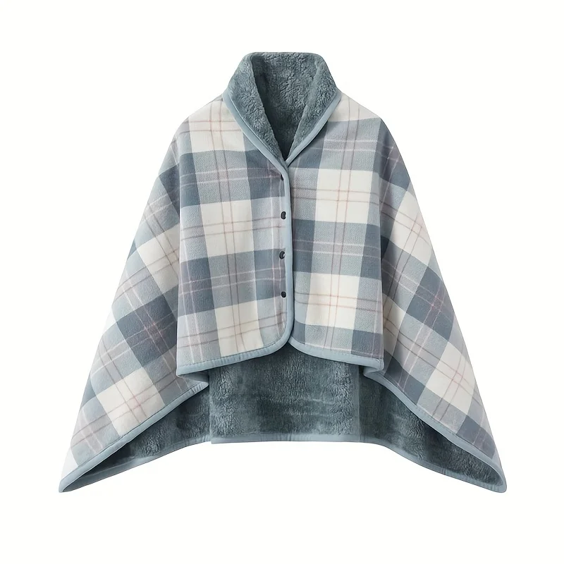 1pc Wearable Blankets Shawl Blanket Flannel Lazy Casual Office Blanket - Image 4