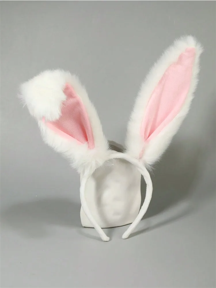 Women's Plush Rabbit Ear Headband | Faux Fur Bunny Costume Accessory