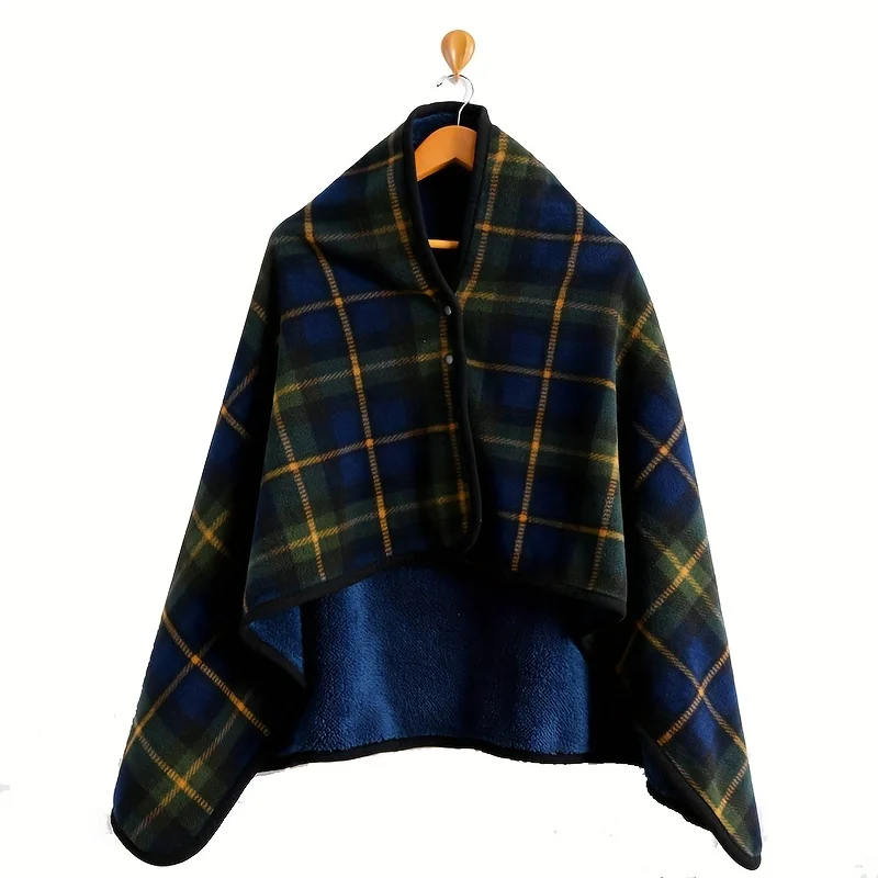 1pc Wearable Blankets Shawl Blanket Flannel Lazy Casual Office Blanket - Image 10