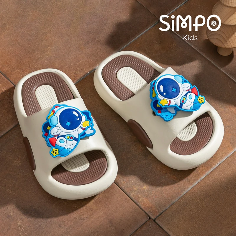 Cute Spaceman Slippers With Rotating Charms Lightweight Thick Sole Breathable Soft Sole Open Toe Slip On Children's Sandals - Image 3