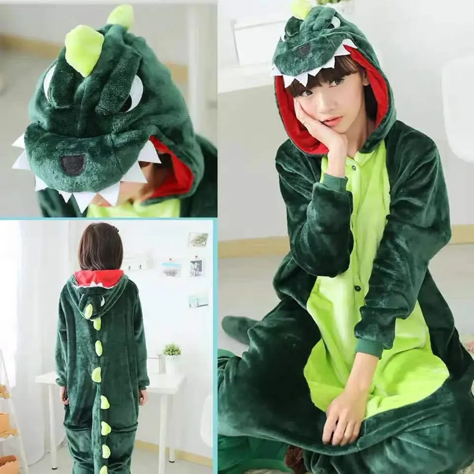 Cartoon One-piece Pajamas Men's and Women's Flannel Animal One-piece Pajamas Cosplay Clothing Clothing Home Clothing - Image 3
