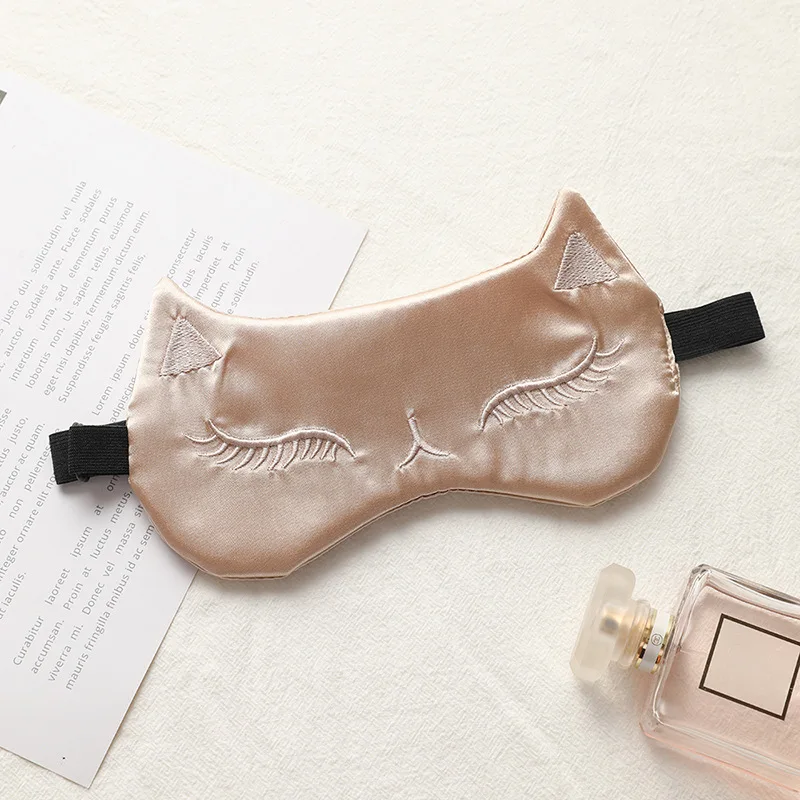 Eye Mask for Sleeping Masks for Night Cute Cat Silk Sleep Eye Cover Patch Travel Eyepatch Nap Shade Blindfold Women Eyeshade - Image 7