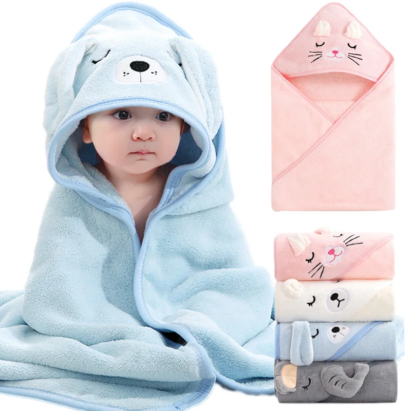 Cartoon Animal Baby Bath Towels Soft Newborn Hooded Towel Blanket Toddler Bathrobe Warm Sleeping Swaddle Wrap for Boys Girls - Image 3