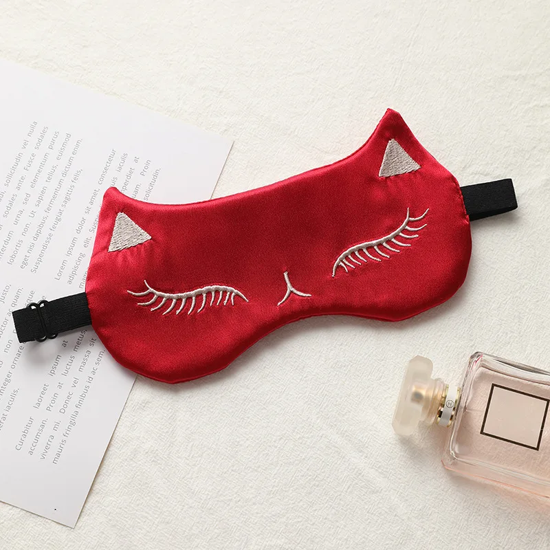 Eye Mask for Sleeping Masks for Night Cute Cat Silk Sleep Eye Cover Patch Travel Eyepatch Nap Shade Blindfold Women Eyeshade - Image 10