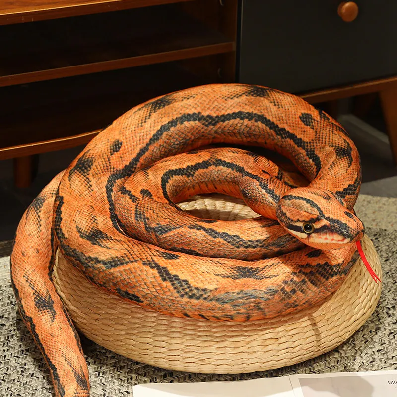 Hot Simulated Long Snakes Plush Toy Giant Lifelike Python Stuffed Snake Plushie Children Boys Funny Birthday Gift Home Decora - Image 13