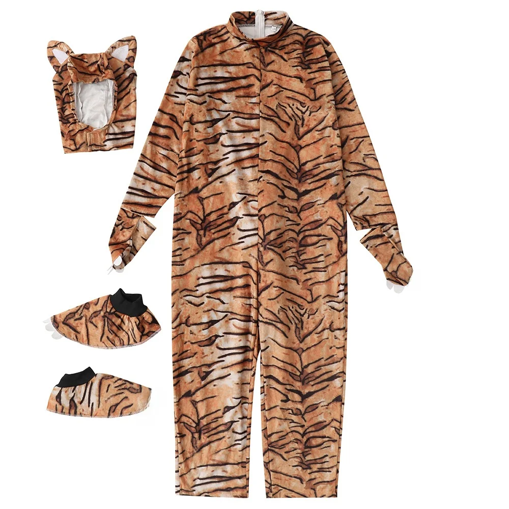 Adorable Little Tiger Costume Animal Outfit Halloween Clothes Cute Tiger Design Stage Performance Traditional Chinese Costume